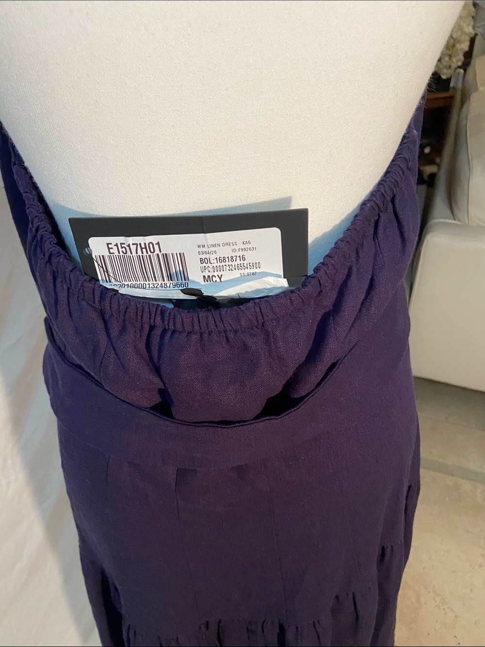 Donna Karan Navy Backless Halter Dress with Waist Tie - Picture 5 of 5